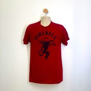 Fireball Whiskey - Vintage Red Fireball Whiskey Graphic Tee Shirt Size Medium